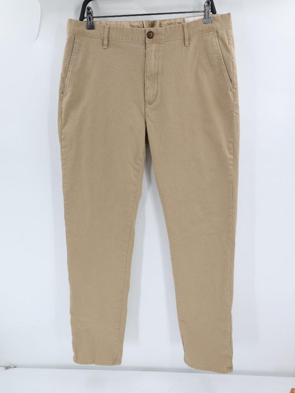 Mott & Bow Pants Mens 35 L31 Twill Chino Flat Front Slim Straight Trouser khaki